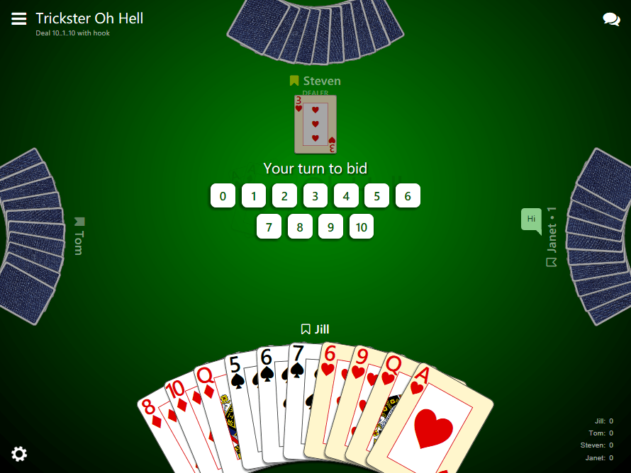 oh hell online card game