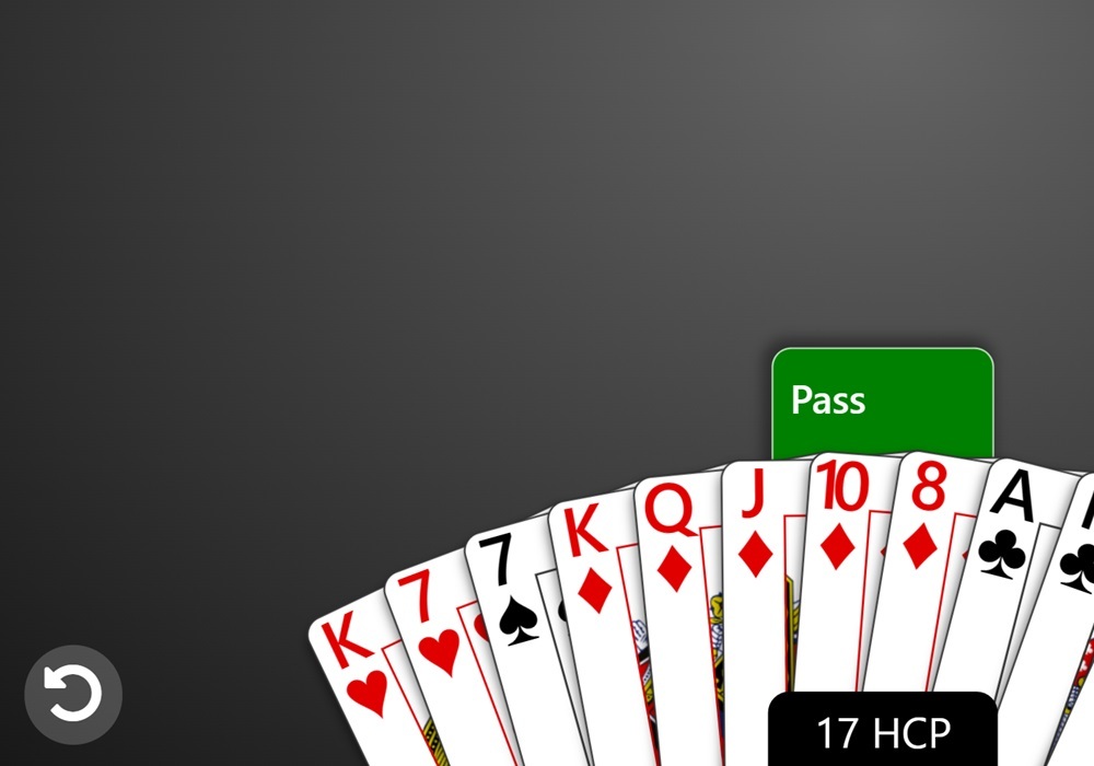 A zoomed-in screenshot of the undo button in the lower-left corner of a game of Trickster Bridge. When enabled, this button allows players to undo their last bid or card play.